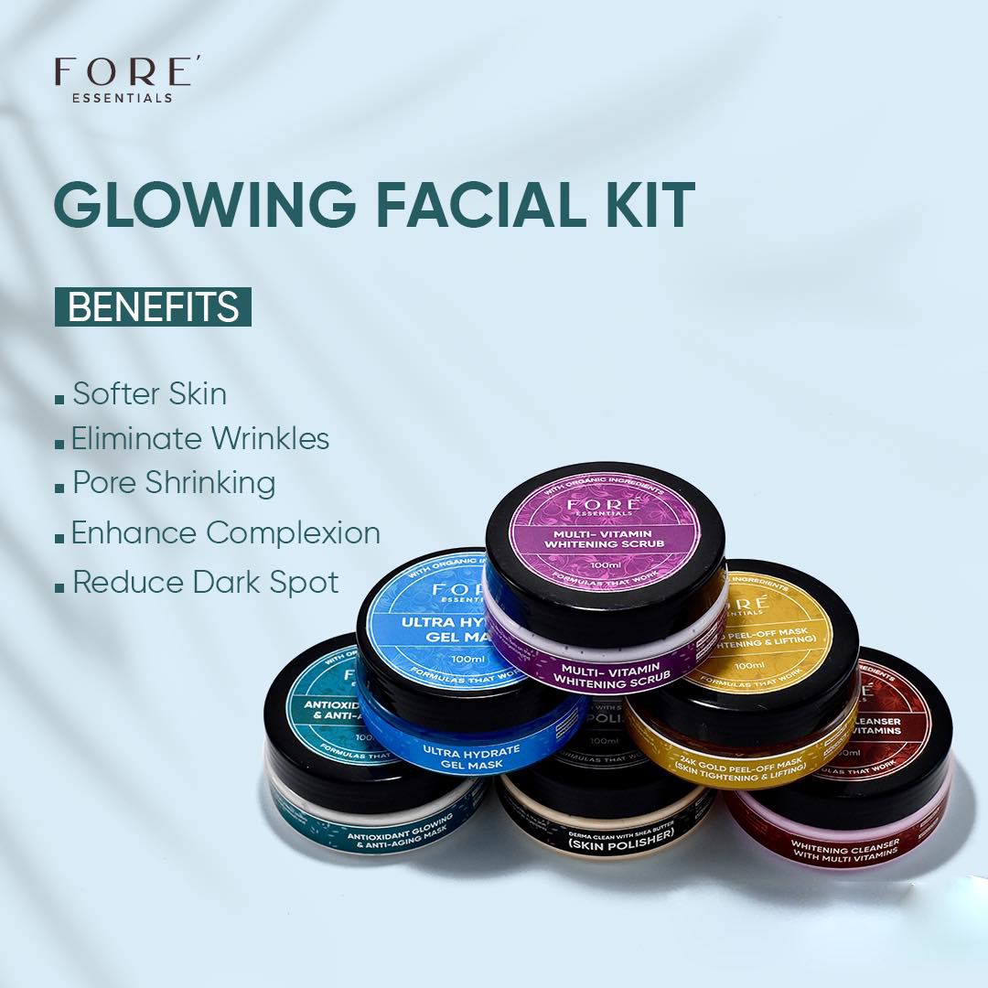 Glowing Facial Kit - Set of 6 - Fore Essential 